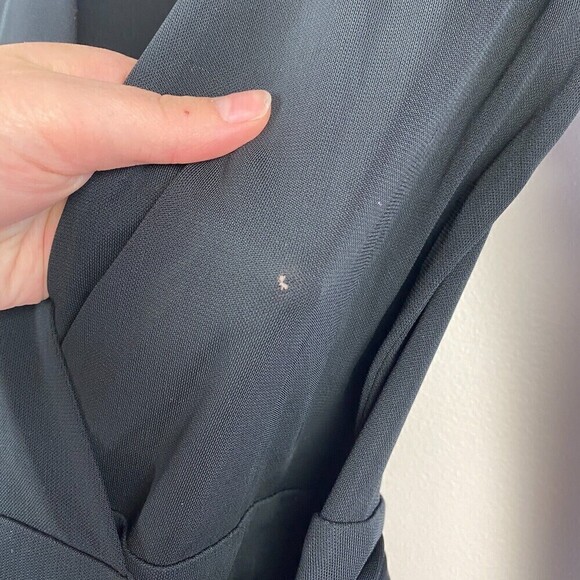 DVF Diane von Furstenberg JEWEL Shadow Blue Black Silk Combo Wrap Dress Size 0 - Picture 5 of 13